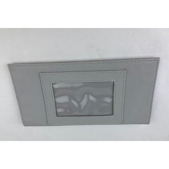 VTG Lee Sands Grey Eel Skin Leather Zip Around Clutch Organizer Wallet W Strap - Picture 11 of 16